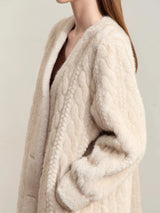 AMII Minimalist Fur Coats Woman 2025 Winter New Warm V-neck Pocket Women's Clothing Elegant Female Long Fur Outerwear 12424023