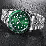 Men Famous Brand Watches Students Boys Fashion Stainless Steel Band Casual Calendar Quartz Watch Green Relogios Masculinos 2024