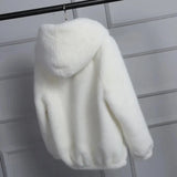 Spring Autumn and Winter 2023 New Korean Rex Rabbit Fur Imitation Fur Women's Coat Short Faux Mink Velvet Loose Plush Hooded