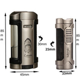 LUBINSKI Torch Lighter Windproof Jet Gas Cigar Lighter Top Cigar Holder Smoking Gift Set With Gift Box