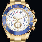 Premium Automatic Mechanical Mens Watches 44mm Matte High Grade Steel Sapphire Crystal Blue Accent Luminous Bezel Sweat Proof