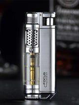Visible Gas Window Flashlight Cigar Lighter Jet Butane Metal Turbo Windproof Lighter Portable Airbrush 1300C Men's Gadget