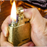 Creative Relief Compass Grinding Wheel Lighter, Retro Nostalgic Kowtow Machine, One-click Press Ignition, Men's Gadgets