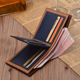 Cartera de cuero de lujo para hombre, monedero corto y delgado, con clip para dinero, tarjetero, precio en dólares
