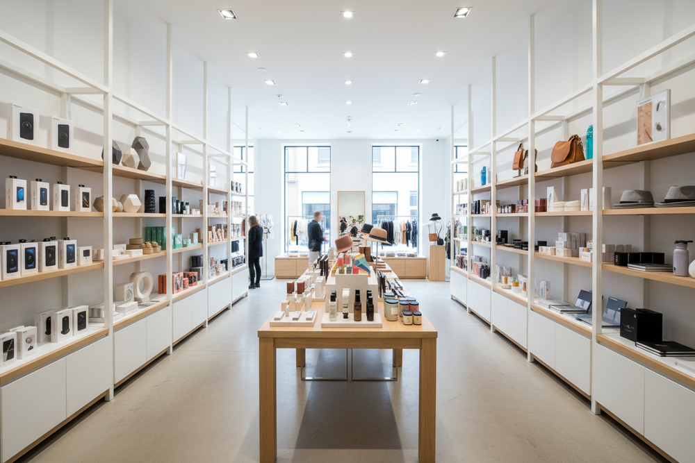 Interior de tienda que vende productos variados